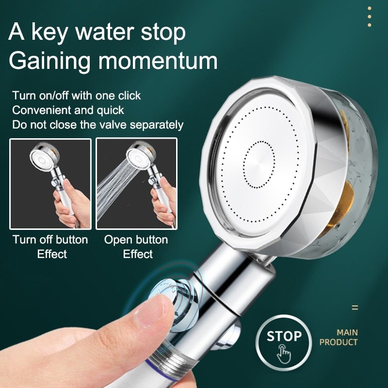 Ober®Water Saving Flow 360° Rotating High-pressure Shower