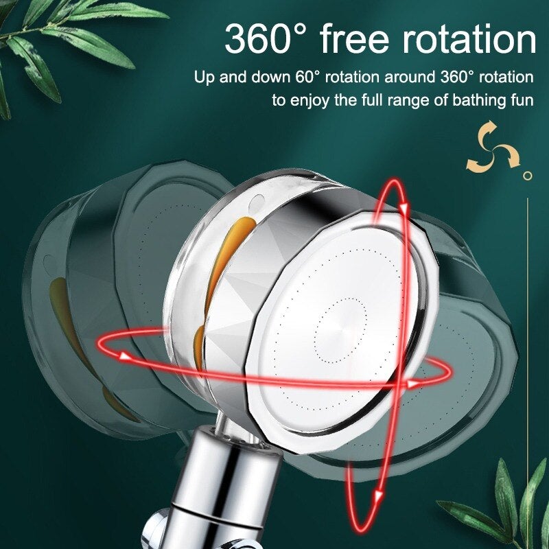 Water Saving Flow 360° Rotating High-pressure Shower