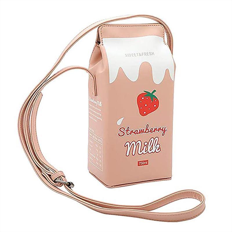 Cute Milk Box Crossbody Bag / Casual Phone Purse