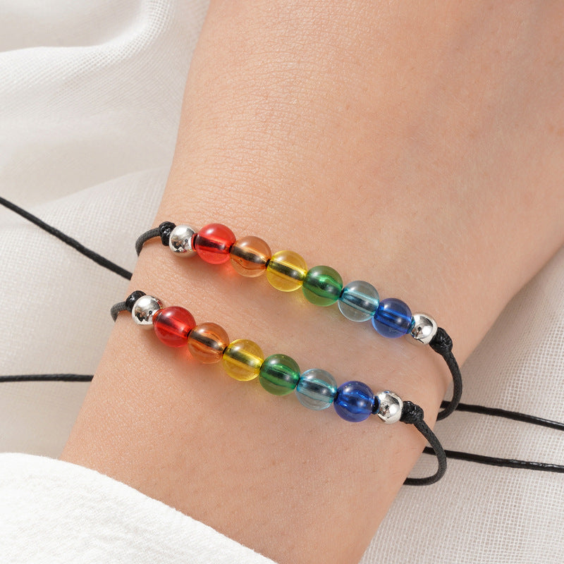 2pcs rainbow card bracelet