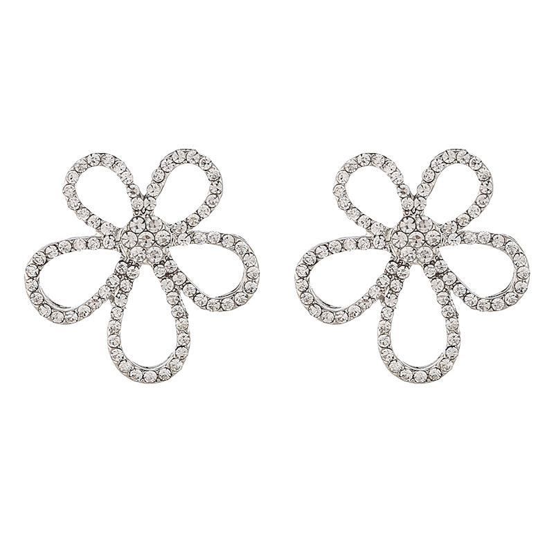 Flower Zircon Stud Earrings