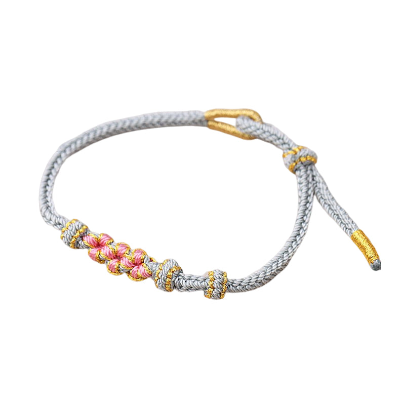 Peach Blossom Adjustable Braided Bracelet