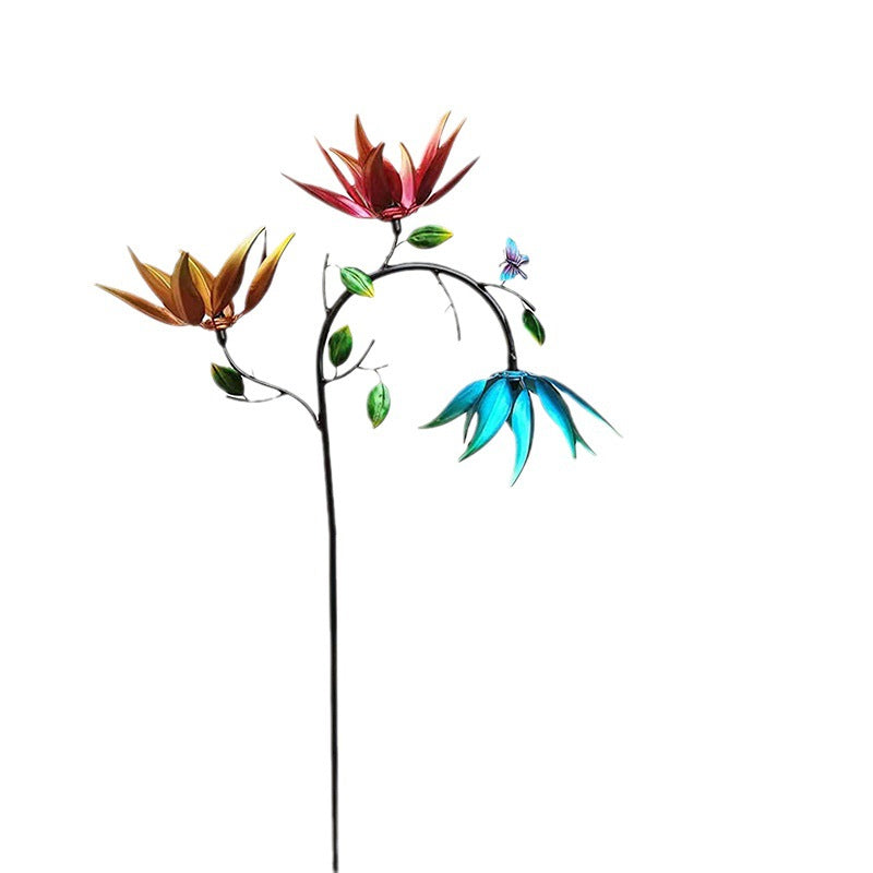 Beautiful Summer Multi Colored Flowers Wind Spinner