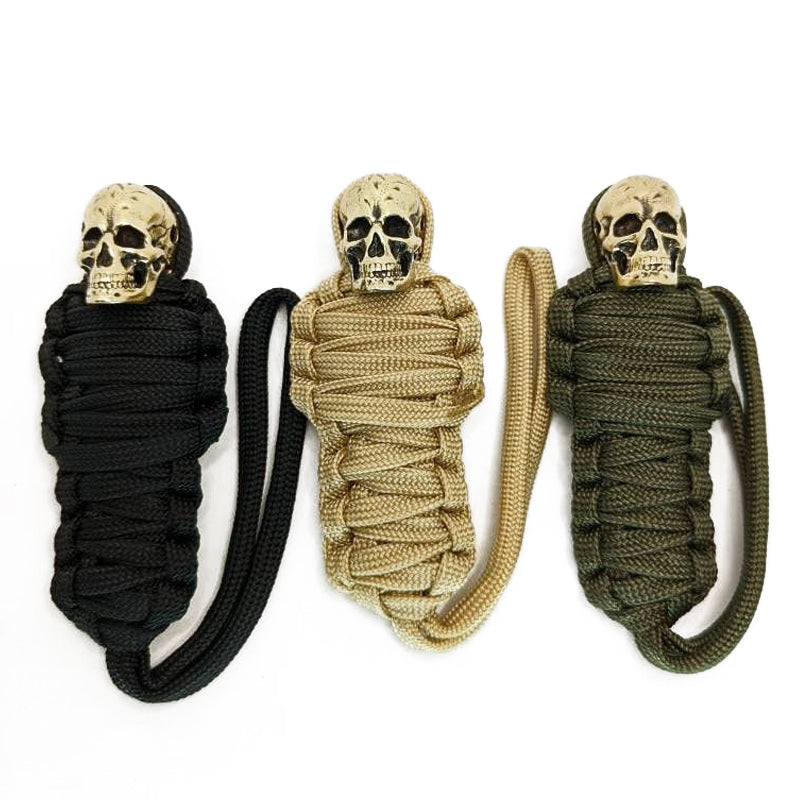 Paracord Keychain Mummy Brass Skull