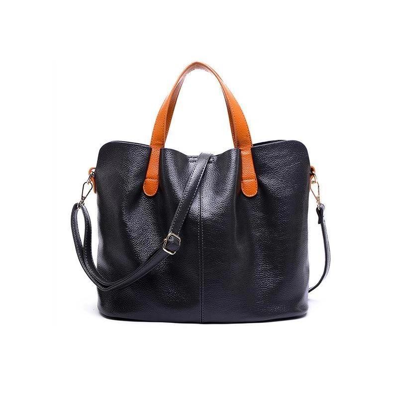 2 In 1 Leather Shopper Tote Bag