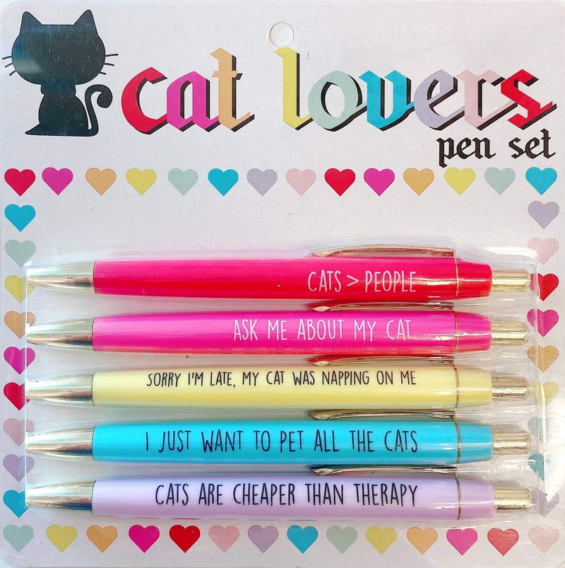 Pet Lovers Pens (Set of 5 black ink pens.)