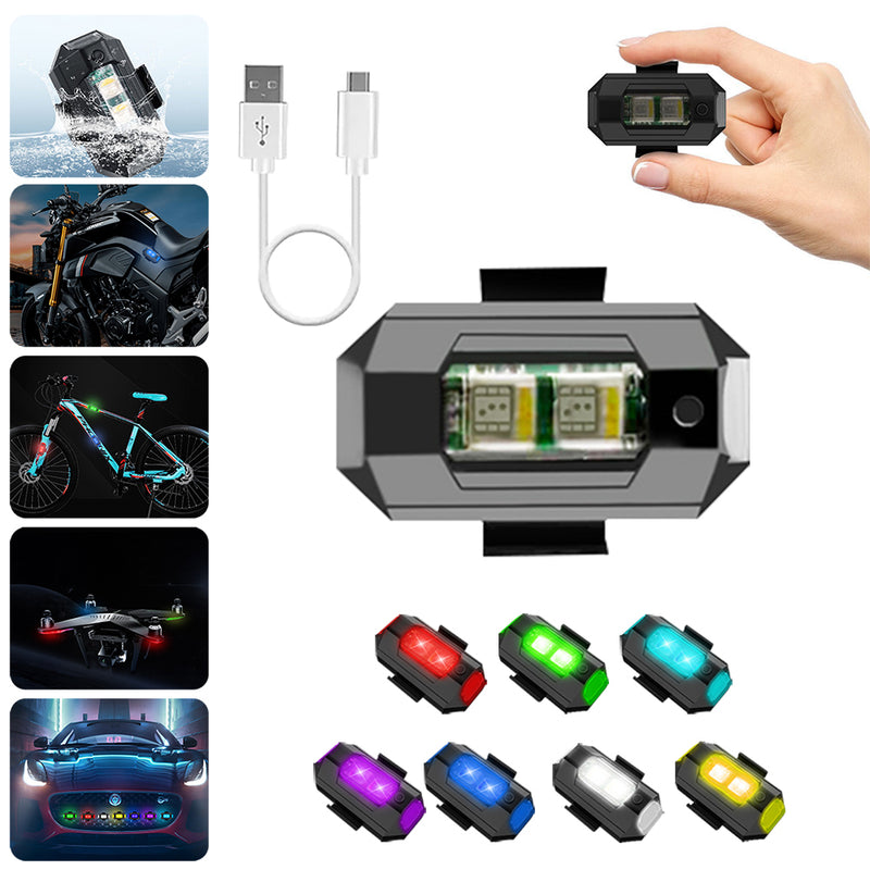 7 Colors LED Aircraft Strobe Lights & USB Charging