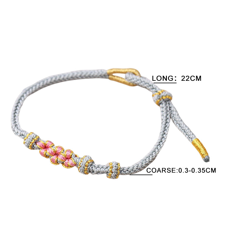 Peach Blossom Adjustable Braided Bracelet