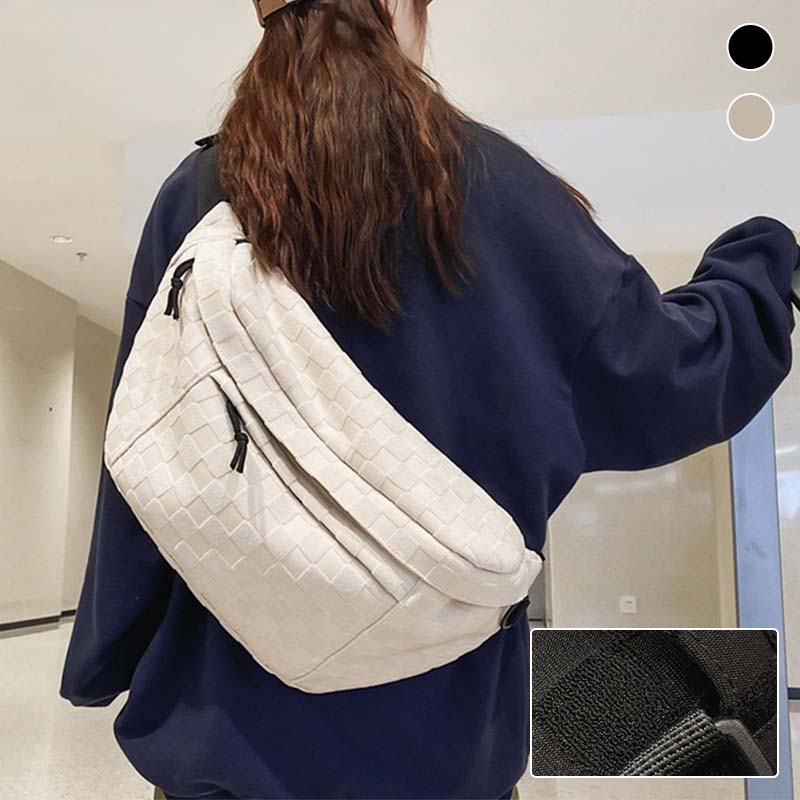 Women's Summer Fashionable Plaid Pattern Zipper Belt Bag