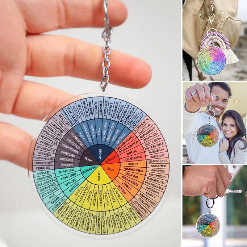 Feelings Wheel Double Sided Keychain