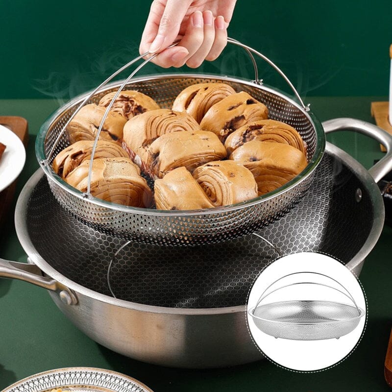 Multi-function Stainless Steel Steamer Drain Basket with Handle