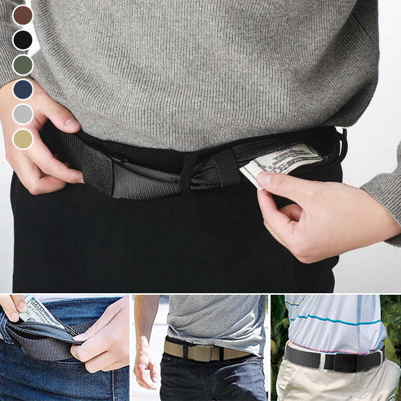 Anti Theft Belt With Hidden Money Pouch