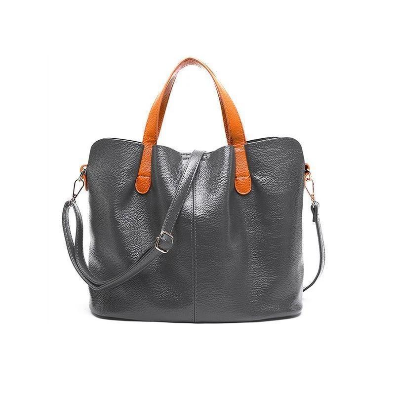 2 In 1 Leather Shopper Tote Bag