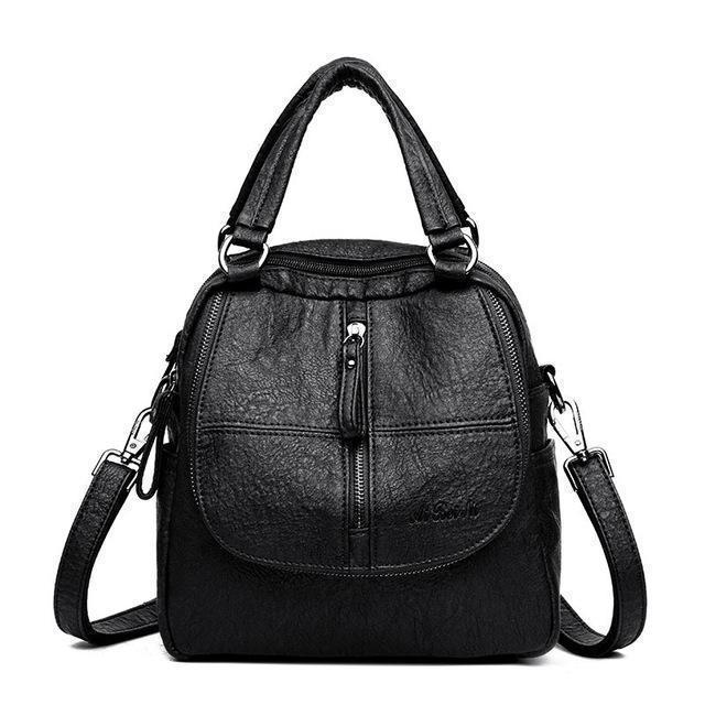 Fashion Leather Multipurpose Backpack Shoulder Handbag