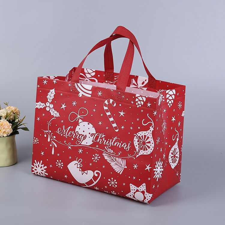 🎁Christmas Gift Bags-Christmas Tote Bags with Handles(Multiple purchases will get different colors)